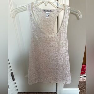Linea Donatella Floral Lace Tank Top - White